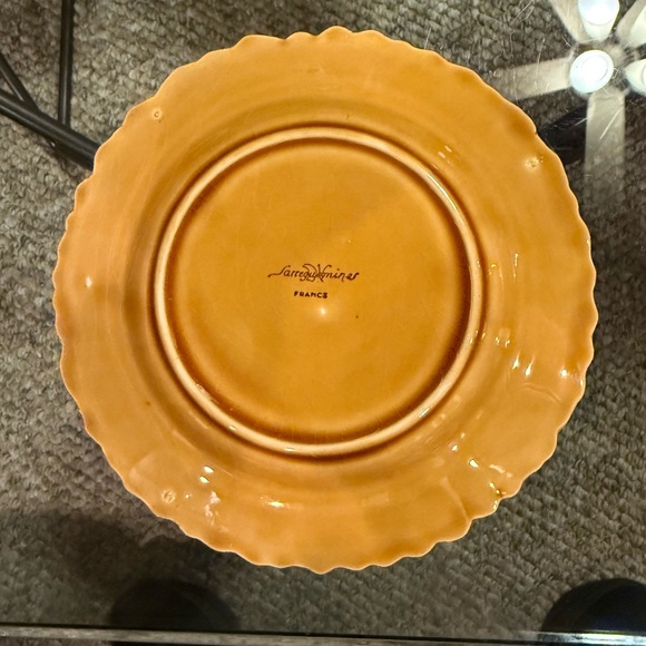 Sarreguemines Majolica Fruit cherries Plate France Vintage Dessert plate 7.5 in - Picture 4 of 4